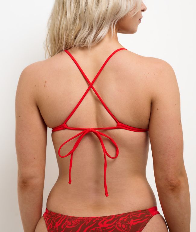 Lurking Class by Sketchy Tank Burning Souls Red Triangle Bikini Top - thumbnail 2