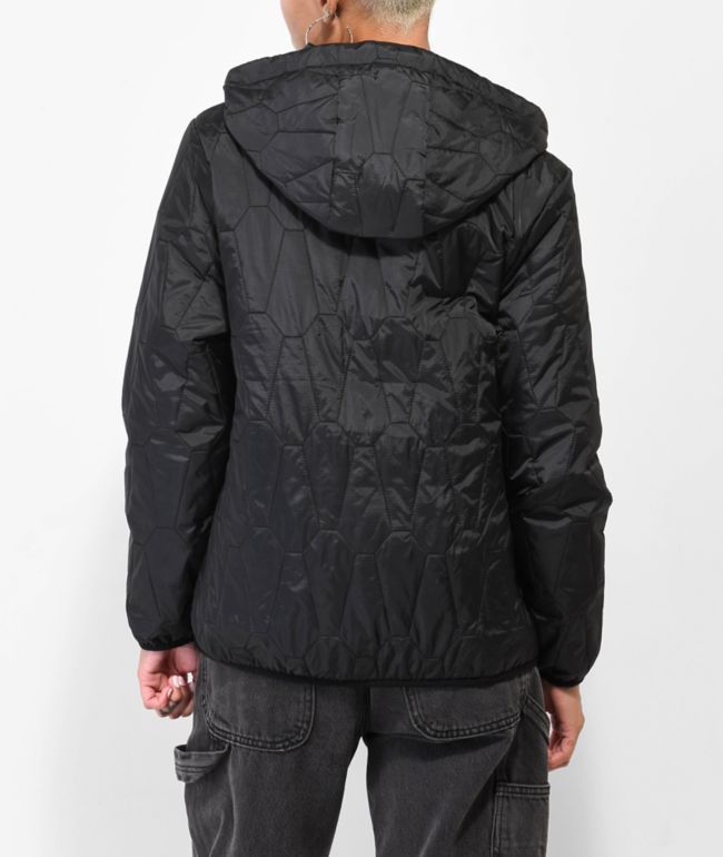 Lurking Class by Sketchy Tank Coffin Black Quilted Windbreaker Jacket - thumbnail 2