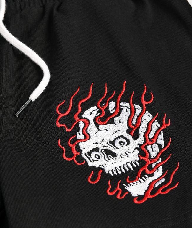 Lurking Class by Sketchy Tank Flame Black Sweat Shorts - thumbnail 3