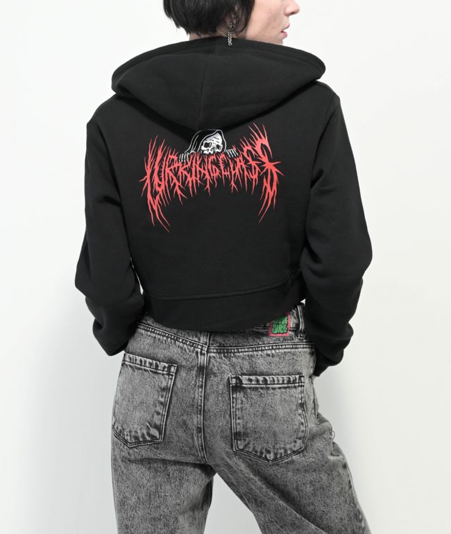 Lurking Class by Sketchy Tank Hesh Black Crop Zip Hoodie