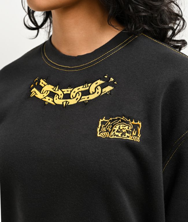 Lurking Class by Sketchy Tank Hotbox Flash Black Crewneck Sweatshirt - thumbnail 3