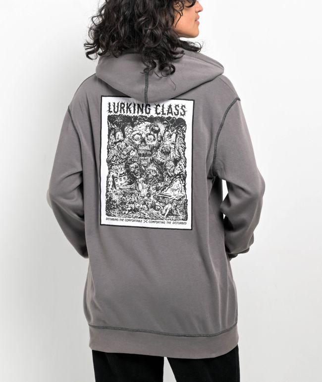 Lurking Class by Sketchy Tank Infestation Grey Zip Hoodie