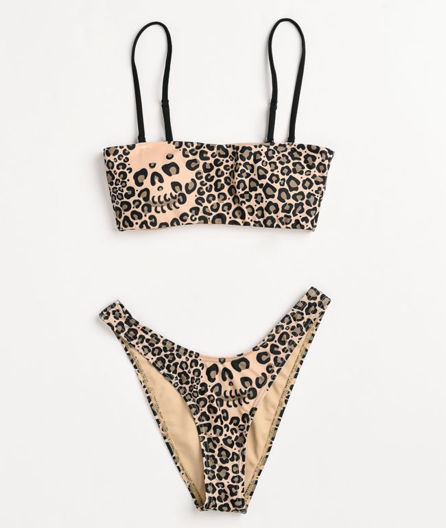 Lurking Class by Sketchy Tank Leopard Bandeau Bikini Top - thumbnail 3