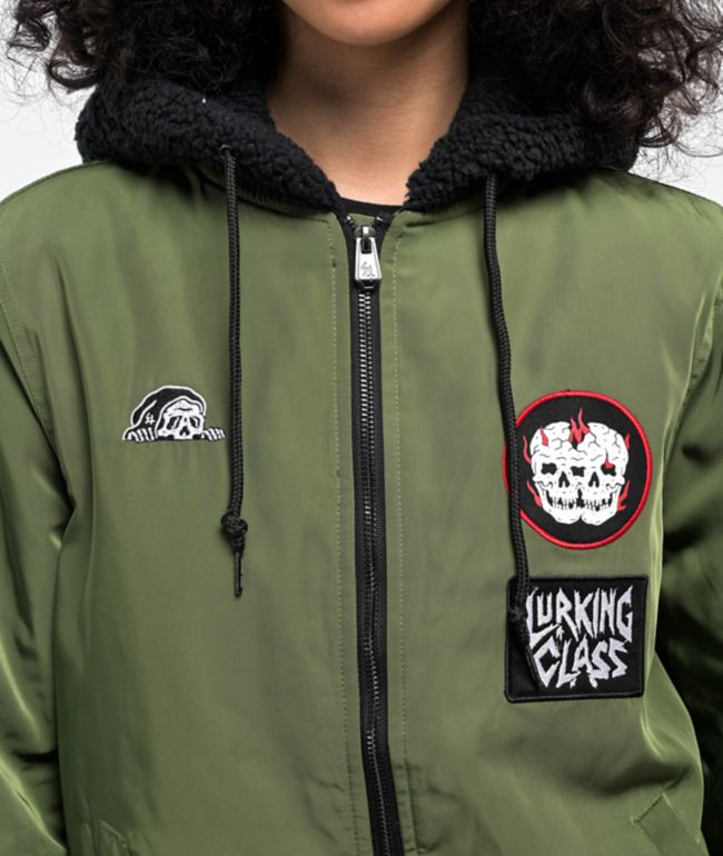 Lurking Class by Sketchy Tank No Masters Olive Green Bomber Jacket - thumbnail 3