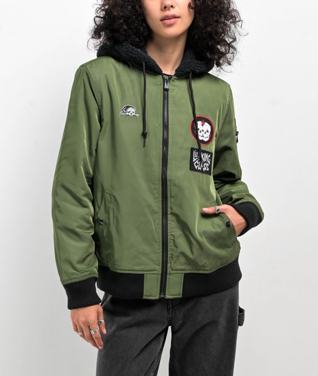 Lurking Class by Sketchy Tank No Masters Olive Green Bomber Jacket - thumbnail 2