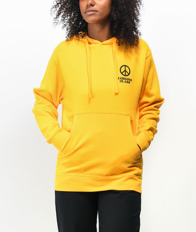 Lurking Class by Sketchy Tank Peace Off Yellow Hoodie - thumbnail 2
