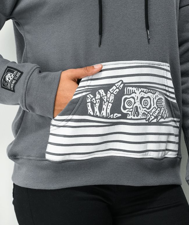 Lurking Class by Sketchy Tank Peeking Grey Hoodie - thumbnail 2
