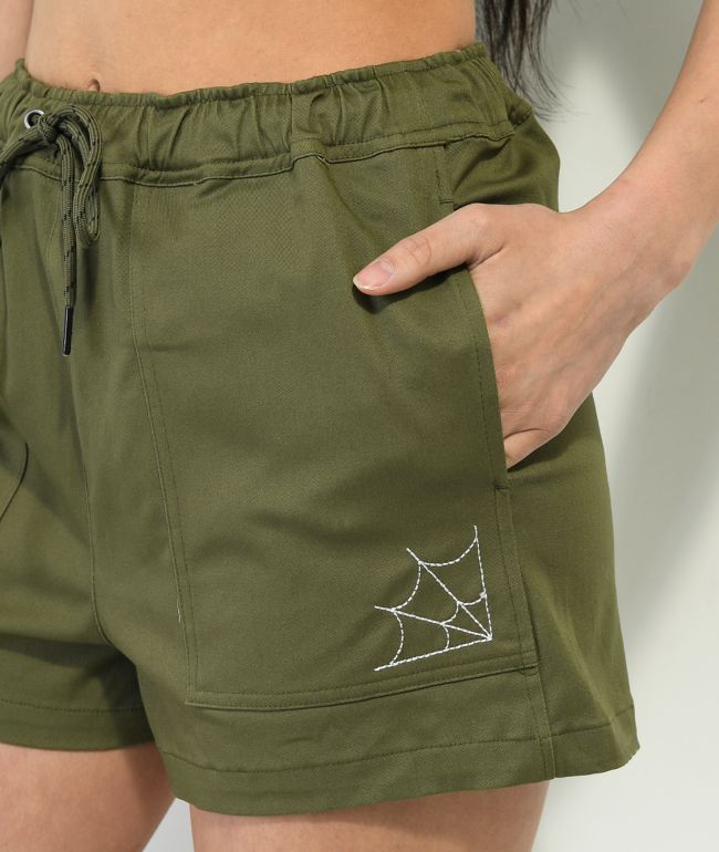 Lurking Class by Sketchy Tank Spiderweb Green Shorts - thumbnail 3