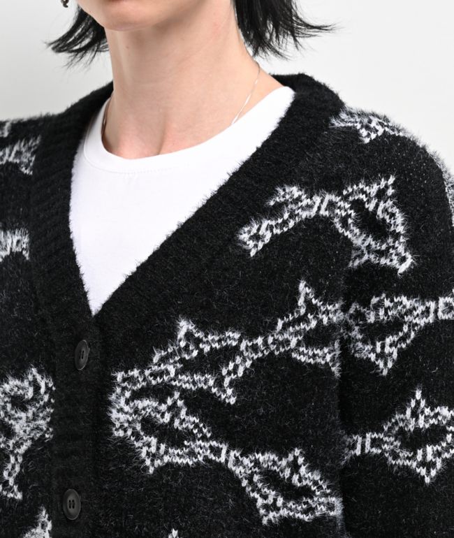 Lurking Class by Sketchy Tank Spiked Chain Black Cardigan - thumbnail 3