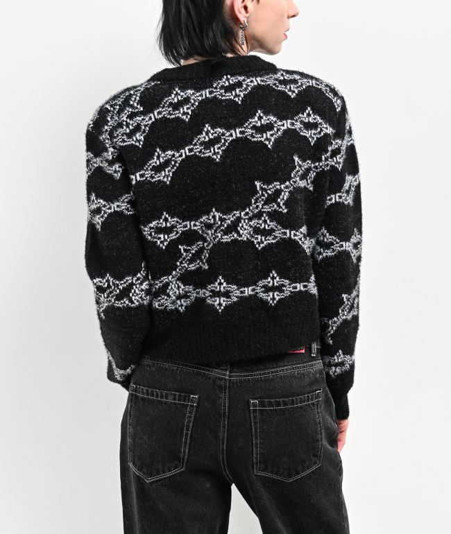 Lurking Class by Sketchy Tank Spiked Chain Black Cardigan - thumbnail 2