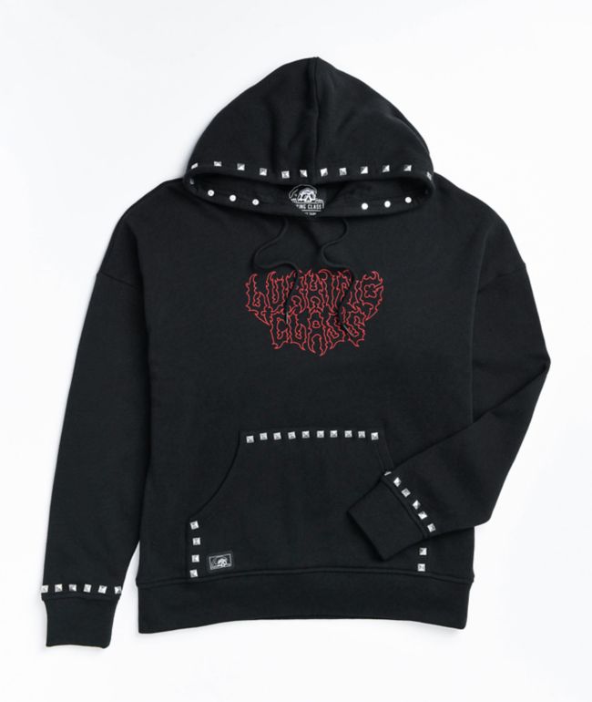 Lurking Class by Sketchy Tank Studded Black Hoodie