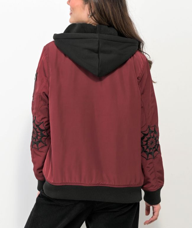 Lurking Class by Sketchy Tank Team Red Hooded Bomber Jacket - thumbnail 2