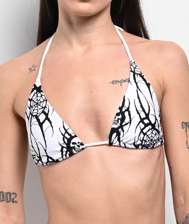 Lurking Class by Sketchy Tank x Kyle Grand Sin White Triangle Bikini Top - thumbnail 3