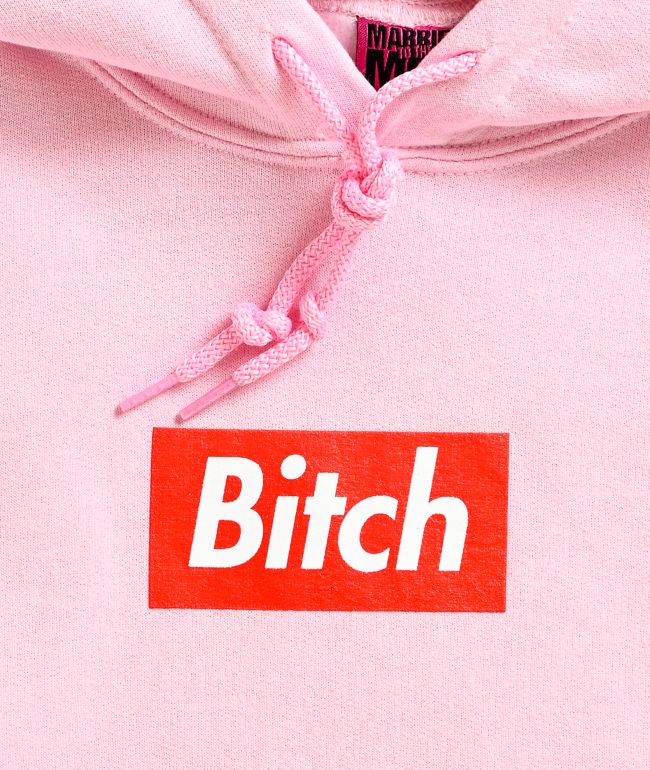 Married To The Mob Bitch Pink Hoodie - thumbnail 3