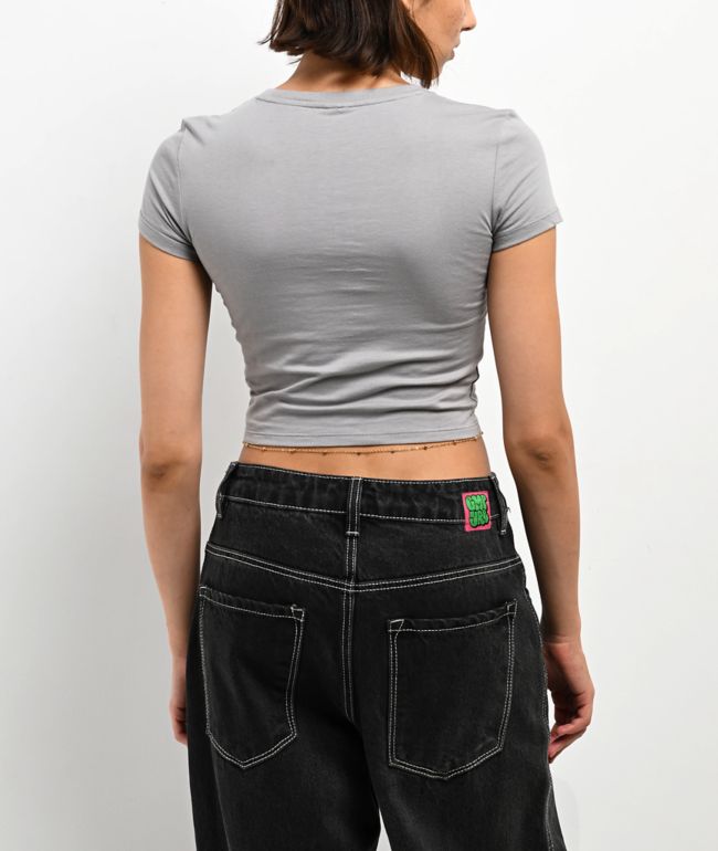 Mattel Monster High Wings Grey Crop T-Shirt - thumbnail 2