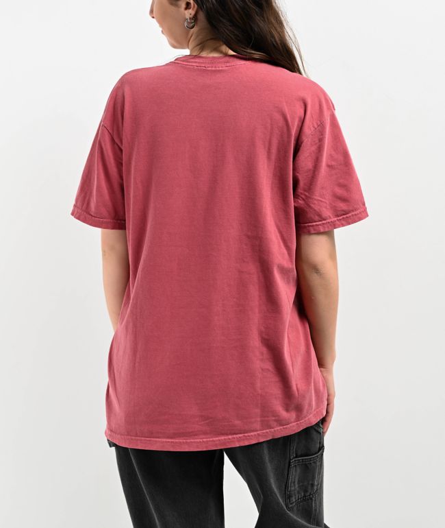 Melodie Cold Hearted Embroidered Boxy Red T-Shirt - thumbnail 2