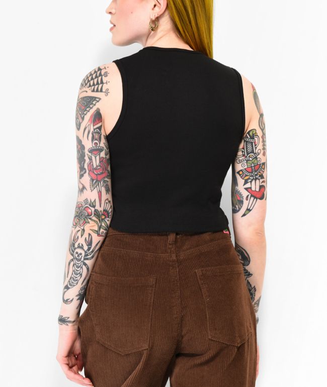 Melodie Not Today Honey Black Crop Tank Top - thumbnail 2