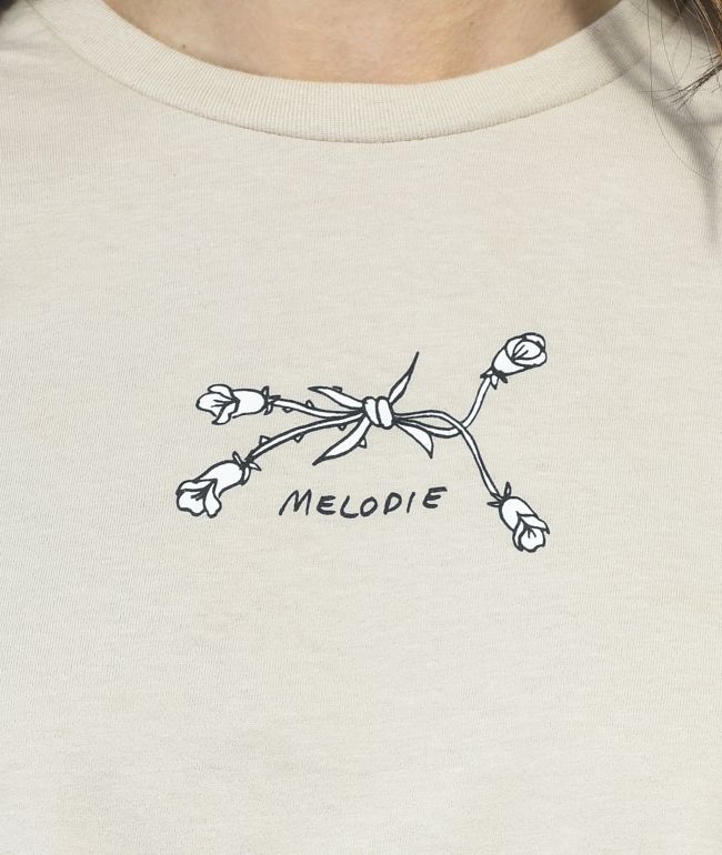 Melodie Reasons Tan Crop T-Shirt - thumbnail 3