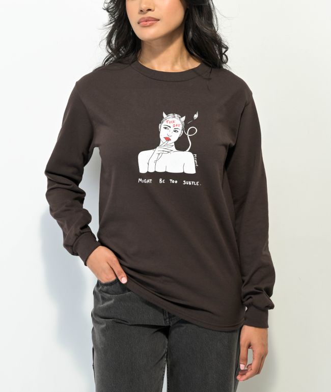 Melodie Too Subtle Dark Brown Long Sleeve T-Shirt
