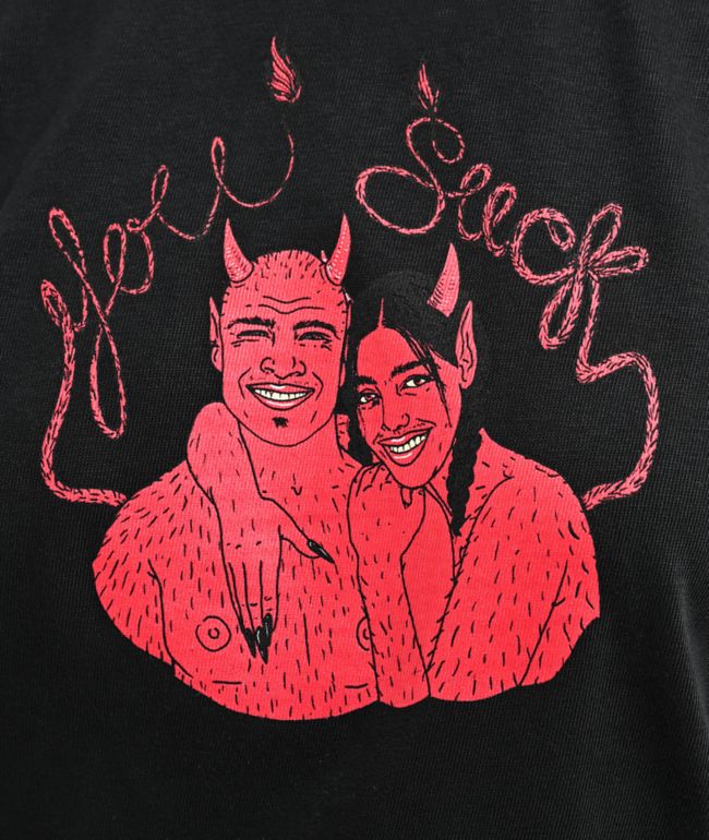 Melodie You Suck Oversized Washed Black T-Shirt - thumbnail 3