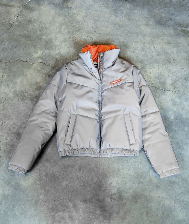Members Only Hi Shine Silver Reflective Puffer Jacket - thumbnail 3