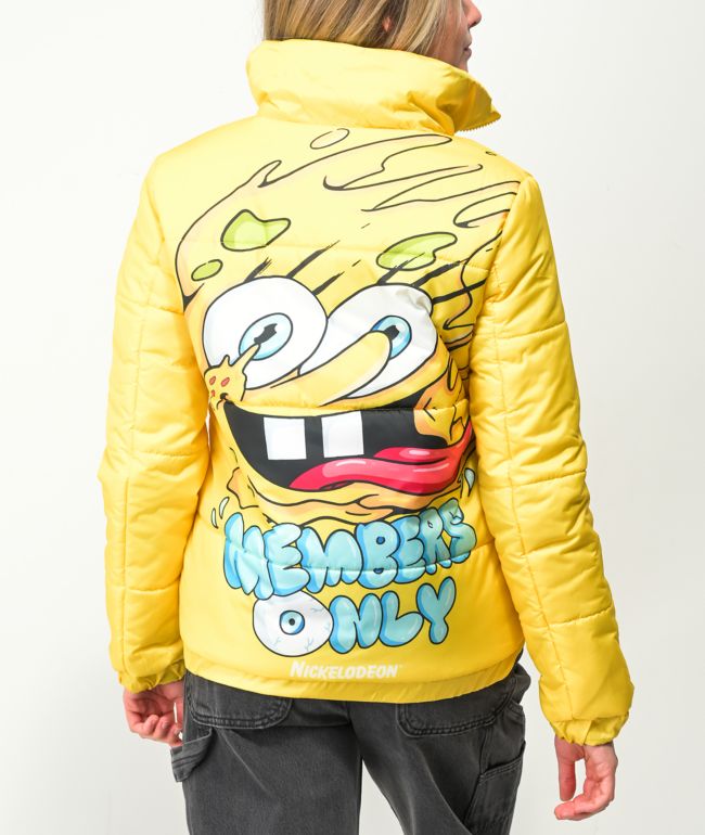 Members Only x Nickelodeon Hi-Shine Yellow Puffer Jacket