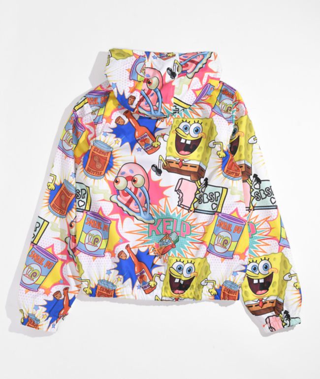 Members Only x Nickelodeon Kids Spongebob White Windbreaker Jacket - thumbnail 2