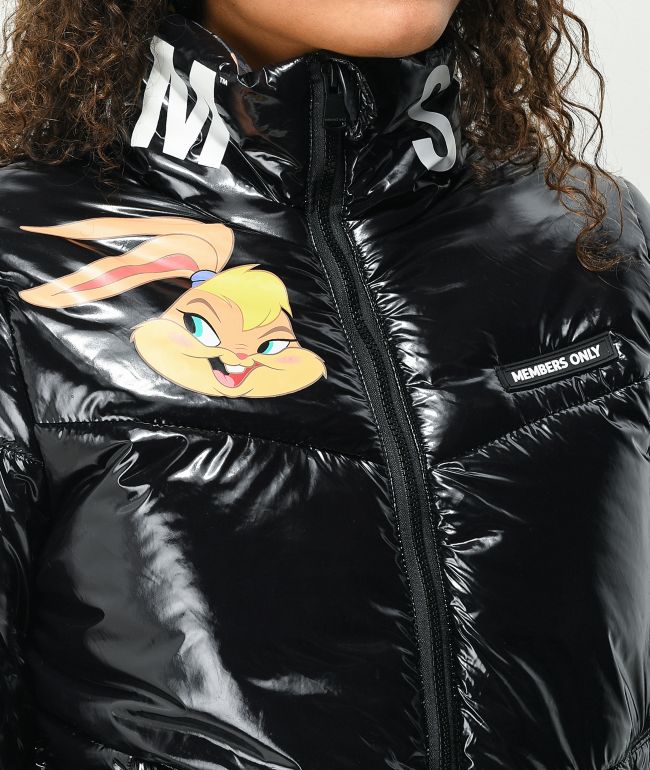 Members Only x Space Jam A New Legacy Hi Shine Black Puffer Jacket - thumbnail 3