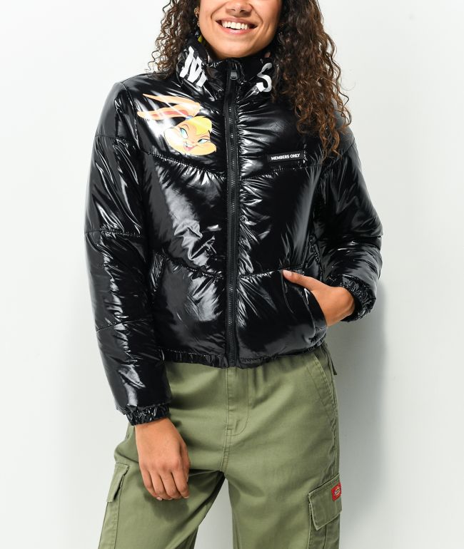 Members Only x Space Jam A New Legacy Hi Shine Black Puffer Jacket