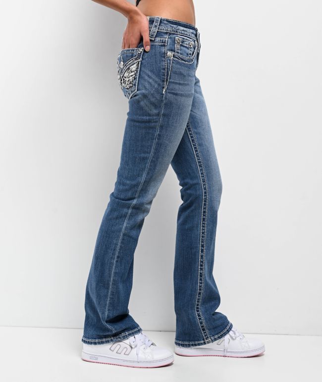 Miss Me Angellica Butterfly Medium Wash Bootcut Jeans - thumbnail 3
