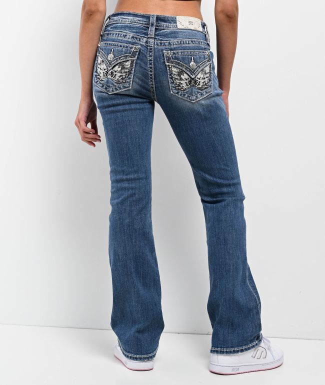 Miss Me Angellica Butterfly Medium Wash Bootcut Jeans - thumbnail 2