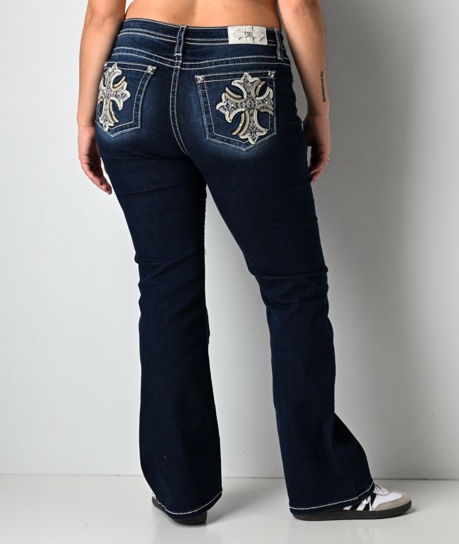 Miss Me Cross Medium Wash Bootcut Jeans - thumbnail 3