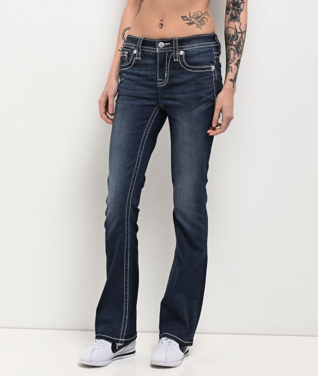 Miss Me Cross Medium Wash Bootcut Jeans - thumbnail 2