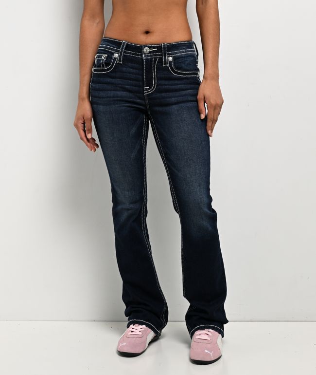 Miss Me Wing Medium Blue Wash Bootcut Jeans - thumbnail 2