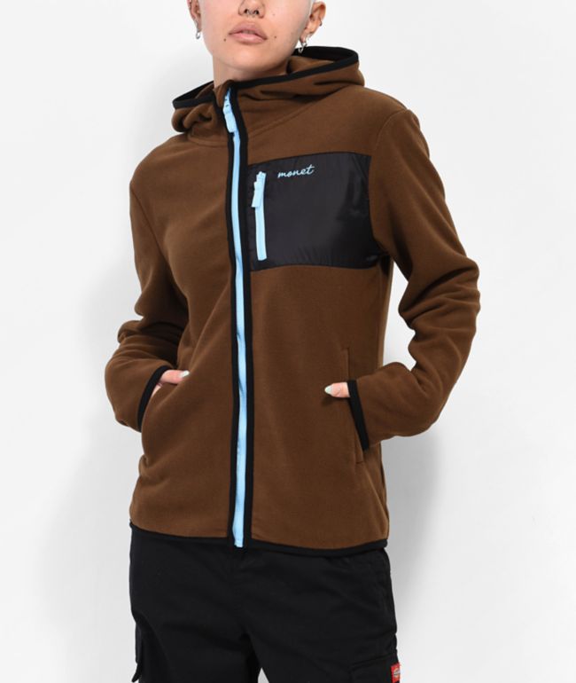 Monet Tobey Brown Fleece Zip Jacket