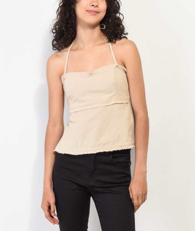 Motel Aine Natural Halter Top - thumbnail 3