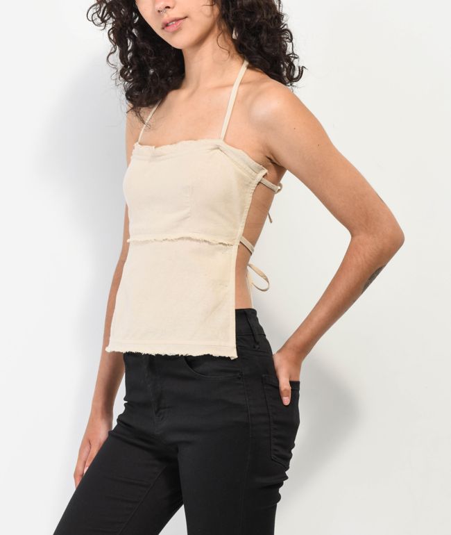 Motel Aine Natural Halter Top