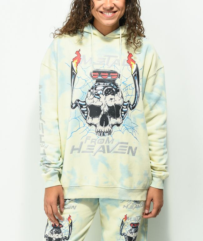 NGOrder Metal From Heaven Cream & Blue Tie Dye Hoodie