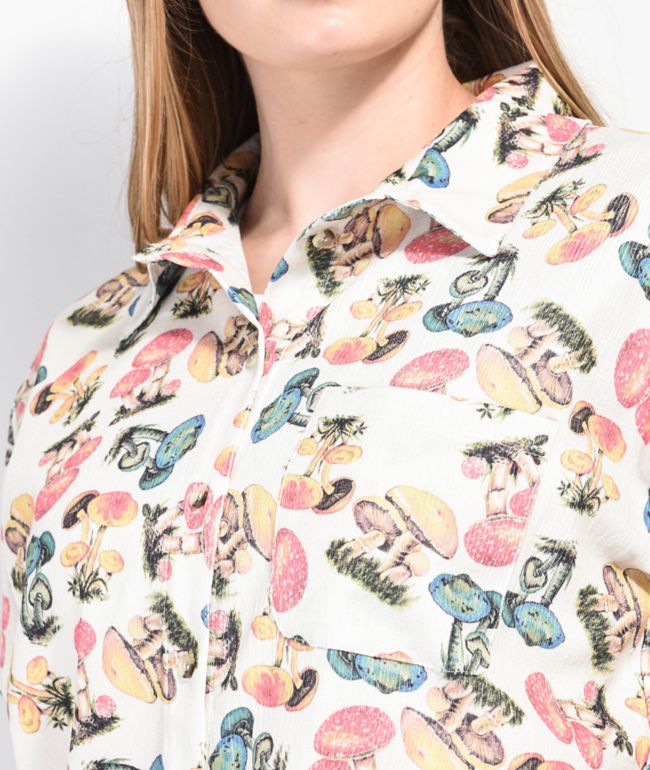 NGOrder Mushroom Natural Short Sleeve Button Up Shirt - thumbnail 3