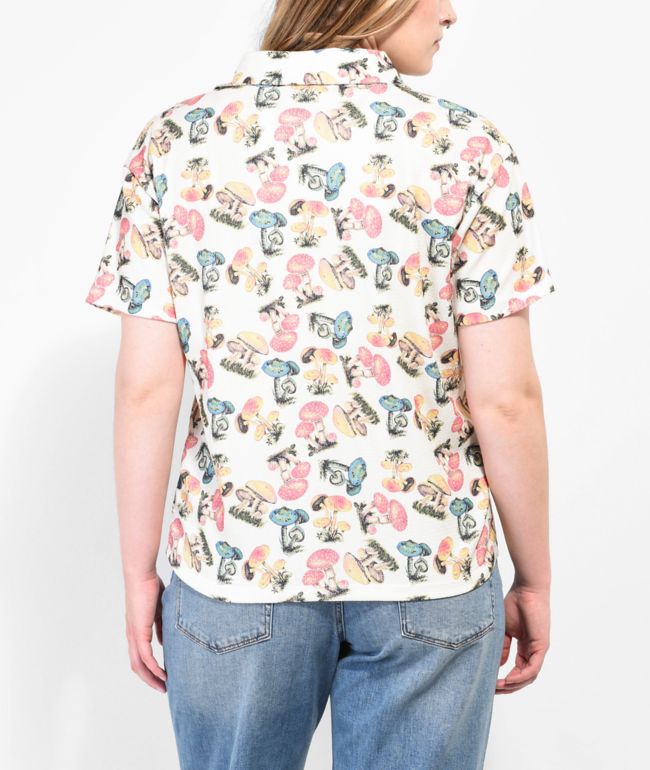 NGOrder Mushroom Natural Short Sleeve Button Up Shirt - thumbnail 2