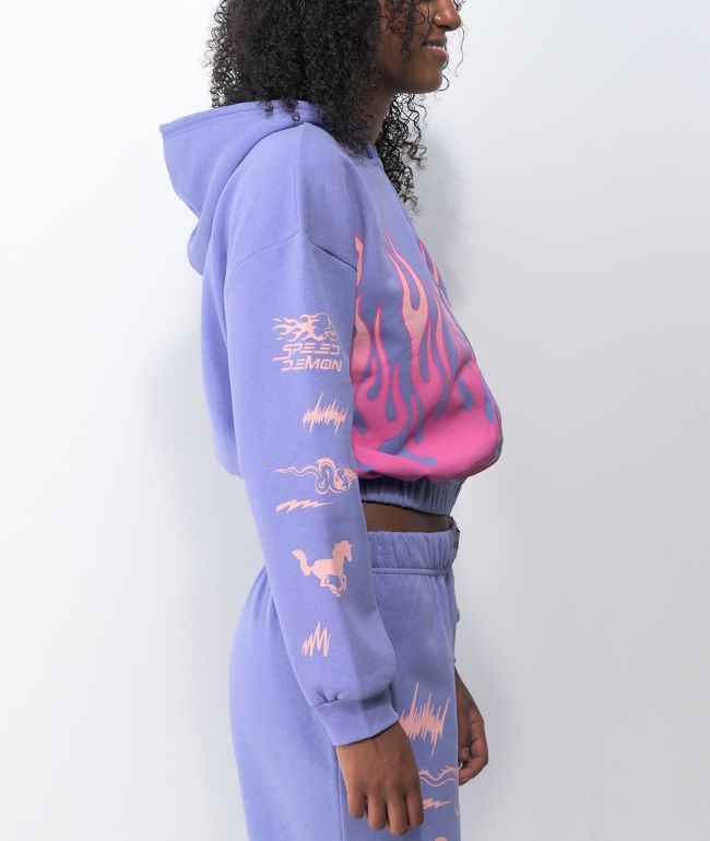 NGOrder Speed Demon Purple Crop Hoodie - thumbnail 3