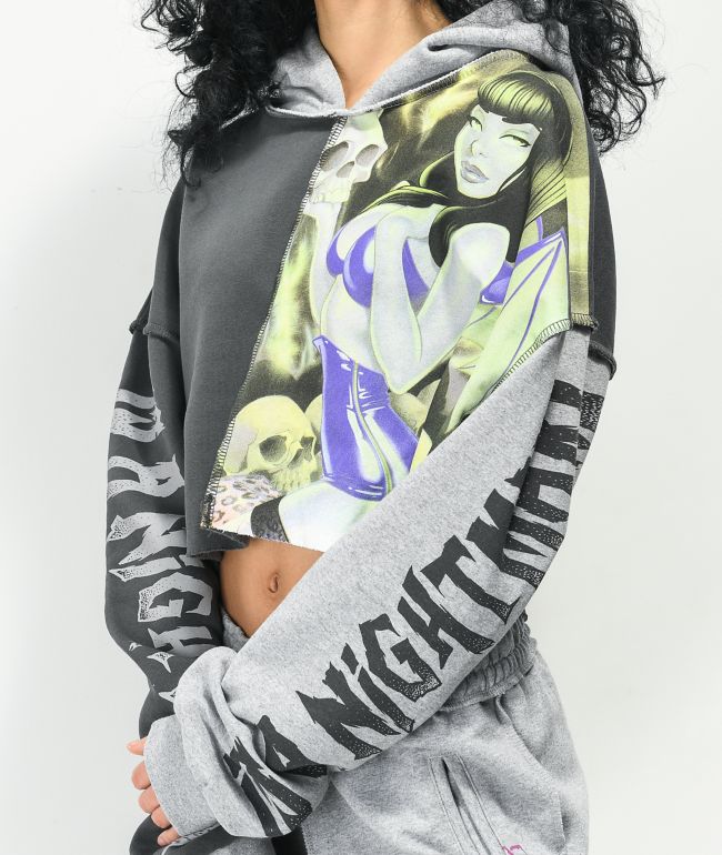 NGOrder Spliced Black Crop Hoodie - thumbnail 3