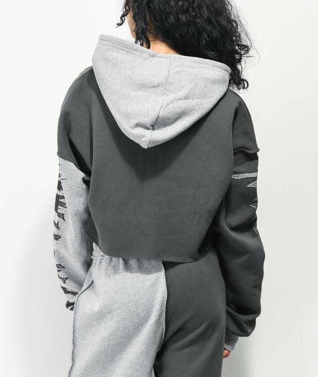 NGOrder Spliced Black Crop Hoodie - thumbnail 2