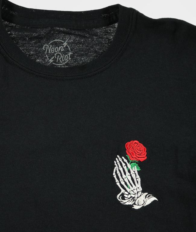 Neon Riot Kids Skeleton Hand Black T-Shirt - thumbnail 2