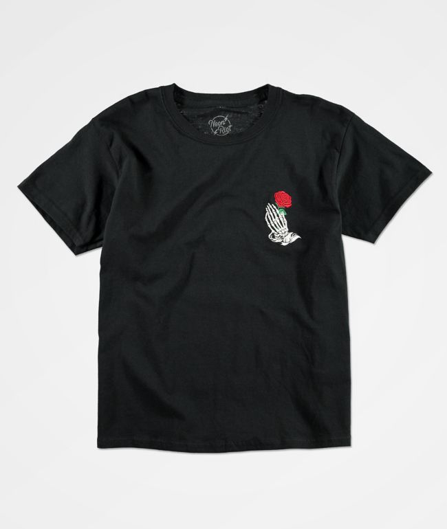Neon Riot Kids Skeleton Hand Black T-Shirt