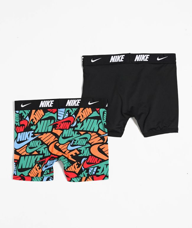 Nike Kids Dri-FIT Essential Micro Black Logo 2-Pack Boxer Briefs - thumbnail 2