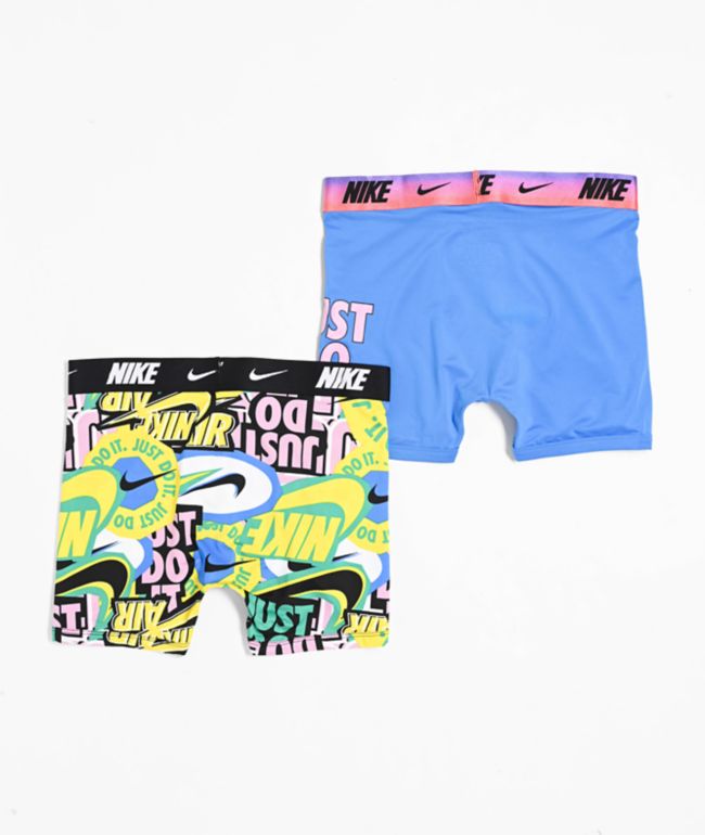 Nike Kids Dri-FIT Essential Micro Blue 2-Pack Boxer Briefs - thumbnail 2