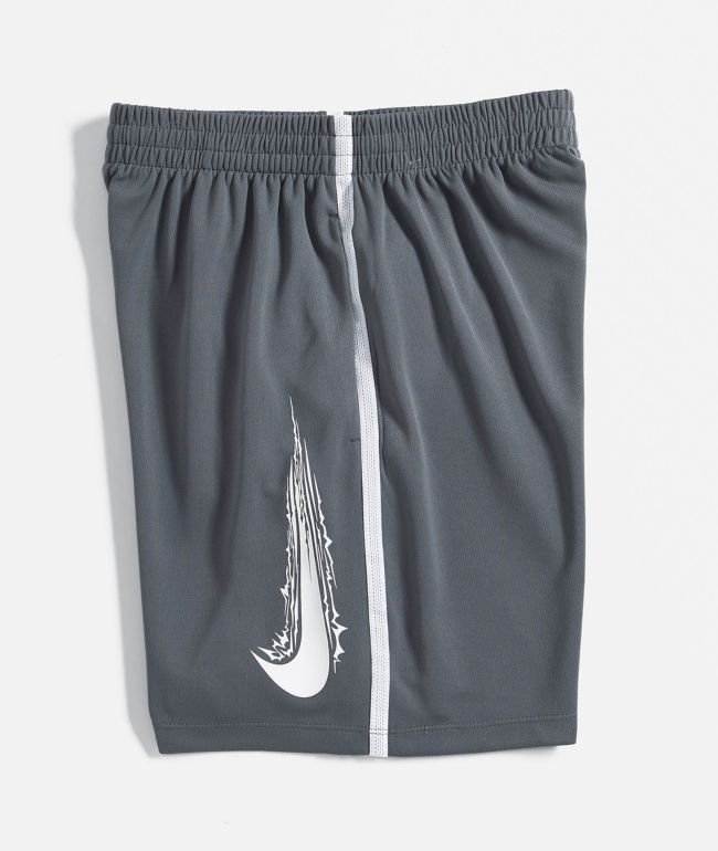 Nike Kids Swoosh Grey Mesh Shorts - thumbnail 3