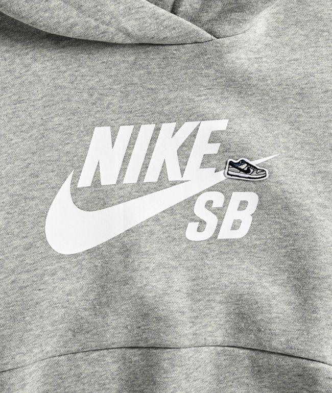 Nike SB Kids Icon EasyOn Grey Hoodie - thumbnail 3