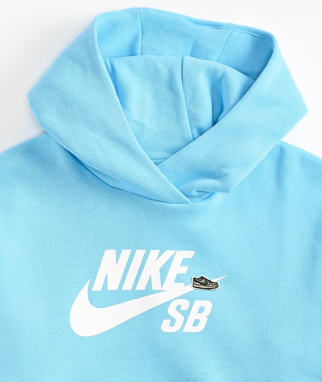 Nike SB Kids Icon Light Blue Hoodie - thumbnail 3